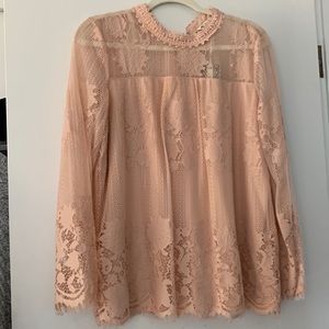 Pink lace top